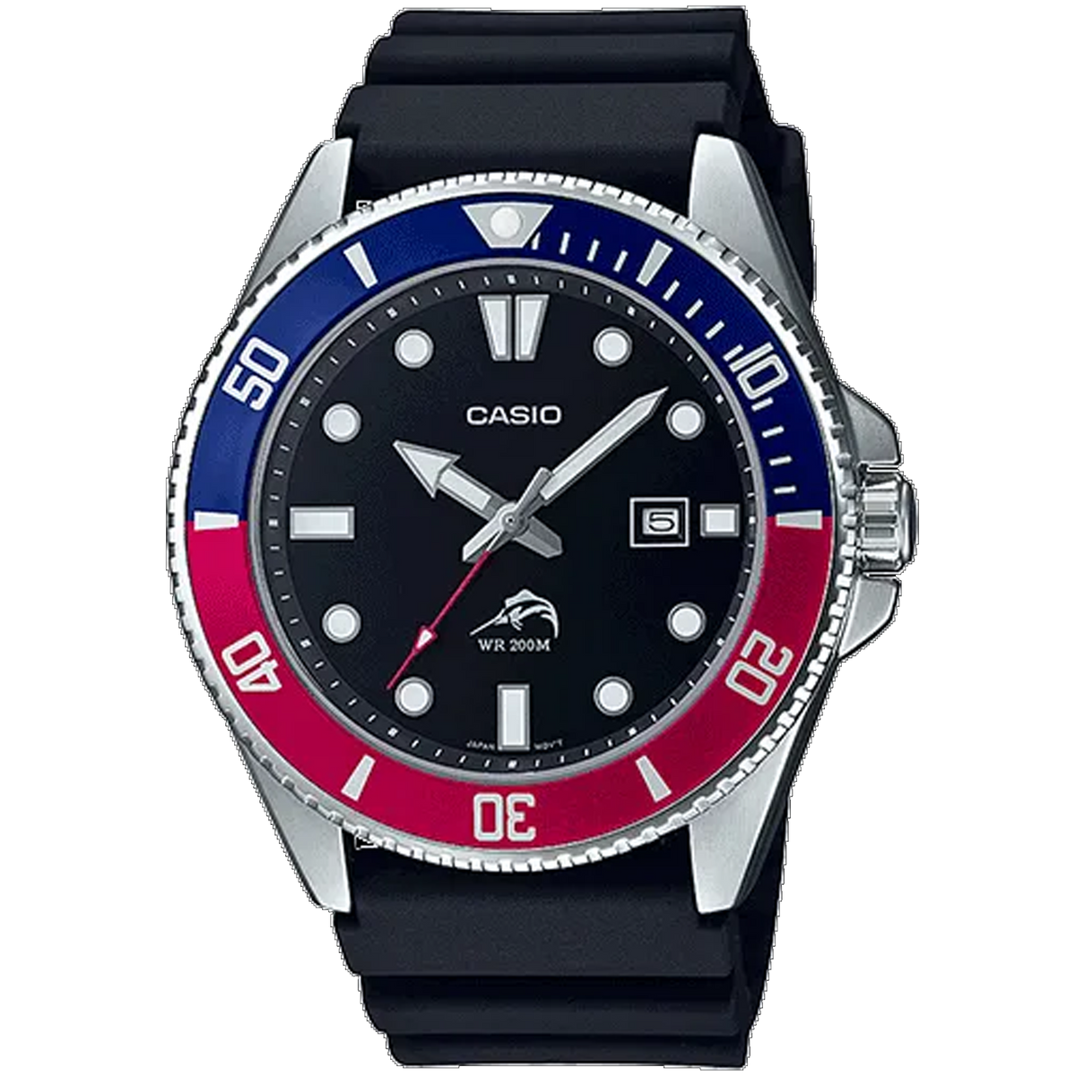 Casio Sport 200M Black Blue Red MDV106B 1A2