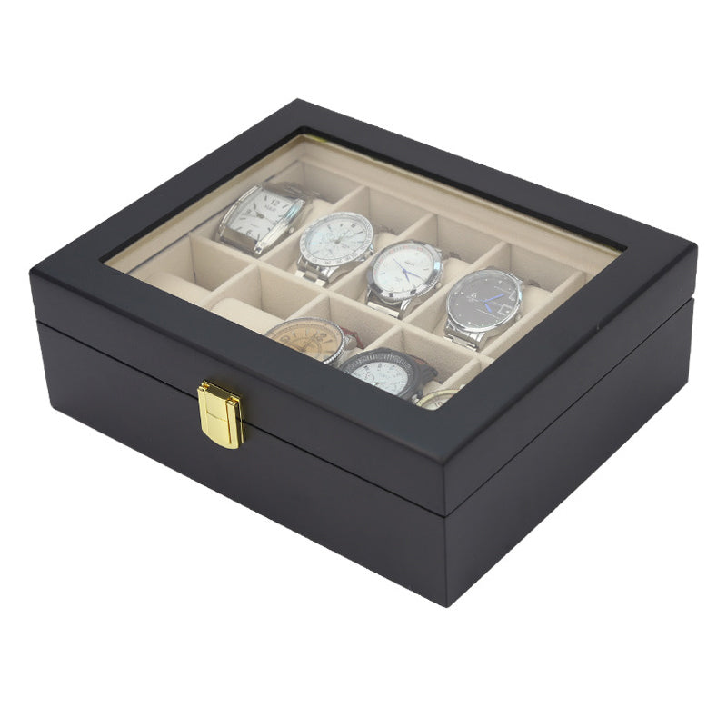 STRAPSCO - Matte Black Watch Box for 10 Watches