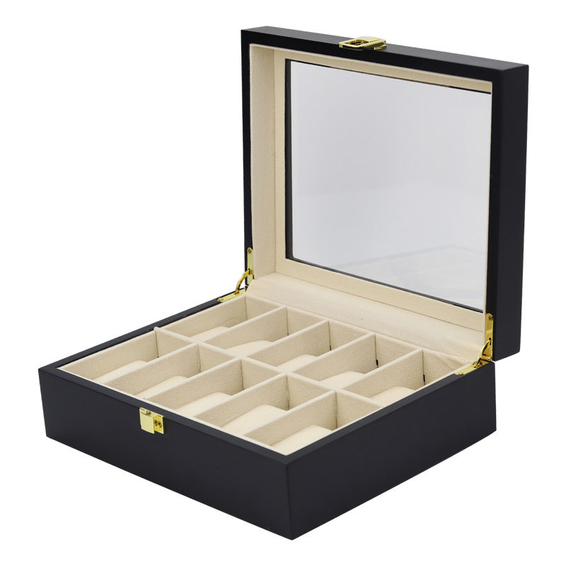STRAPSCO - Matte Black Watch Box for 10 Watches