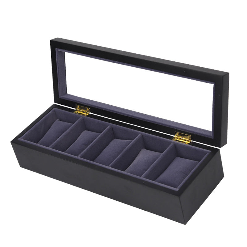 STRAPSCO - Matte Black Watch Box for 5 Watches