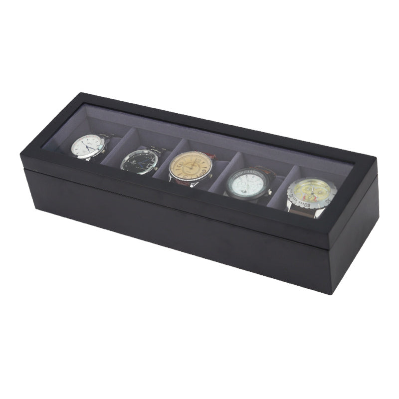 STRAPSCO - Matte Black Watch Box for 5 Watches