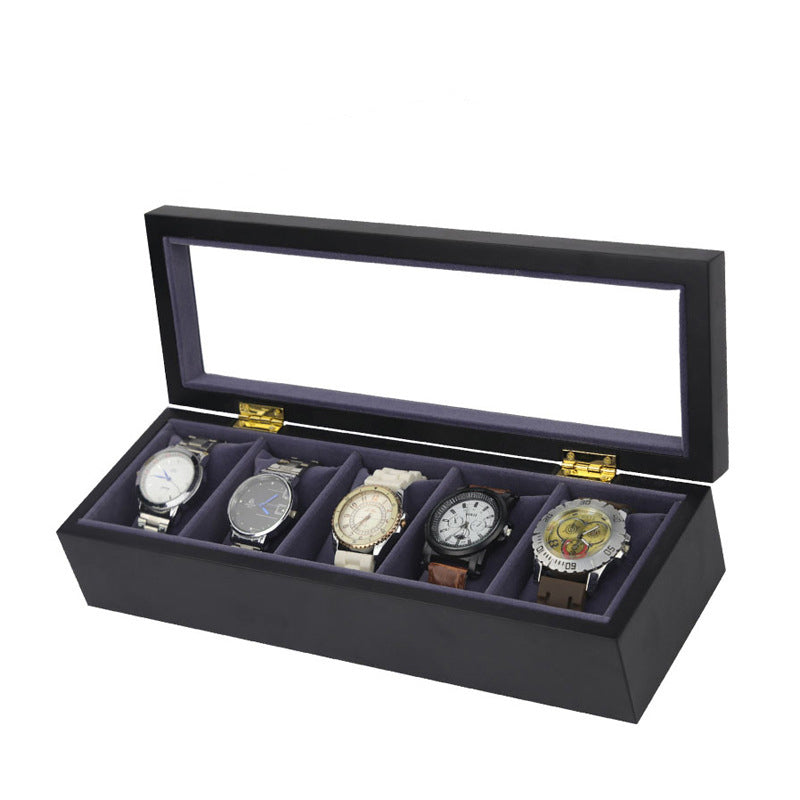 STRAPSCO - Matte Black Watch Box for 5 Watches