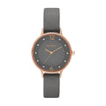 Skagen Anita - Rose Gold, Grey Leather Strap