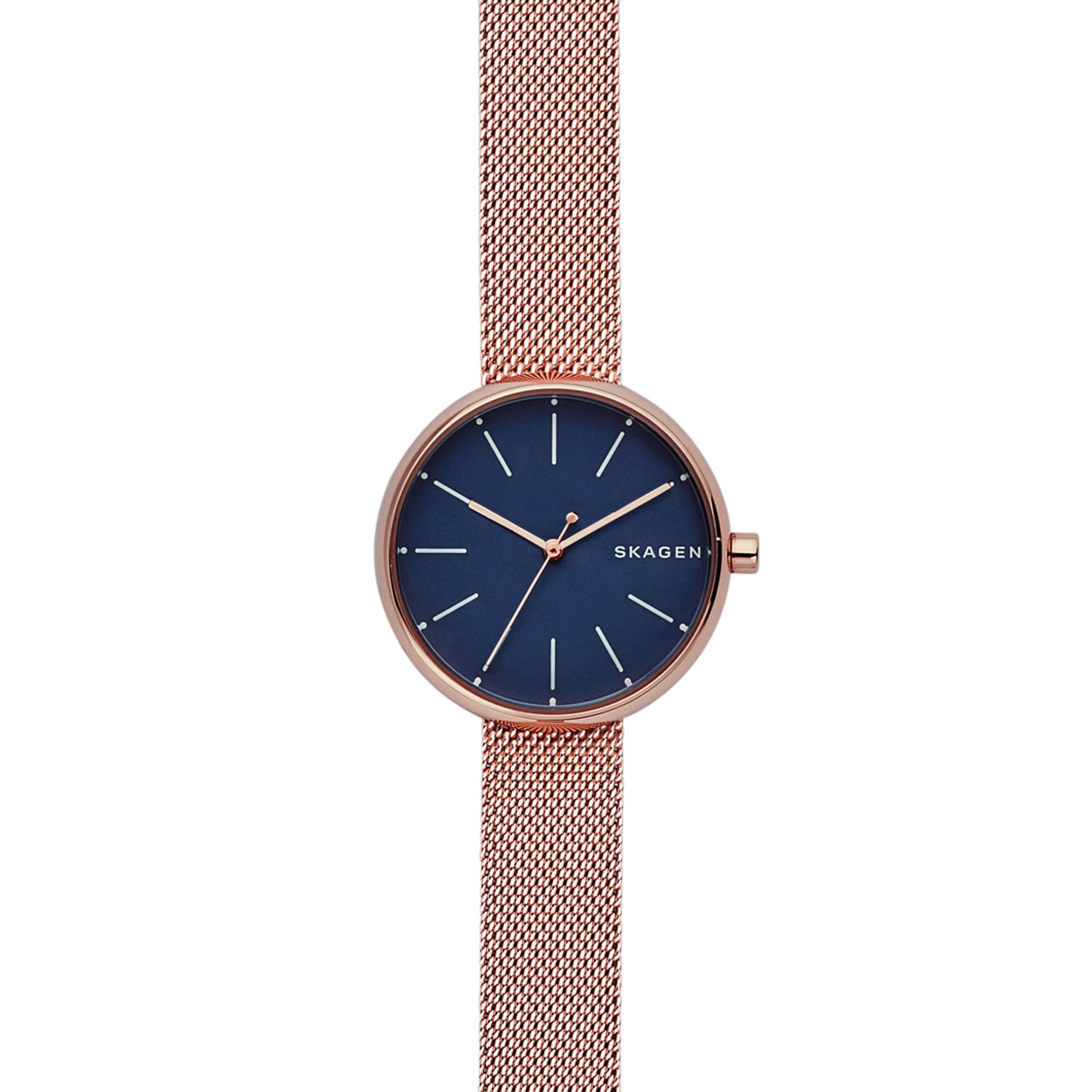 Skagen - Signatur Rose Gold-Tone Steel-Mesh Watch