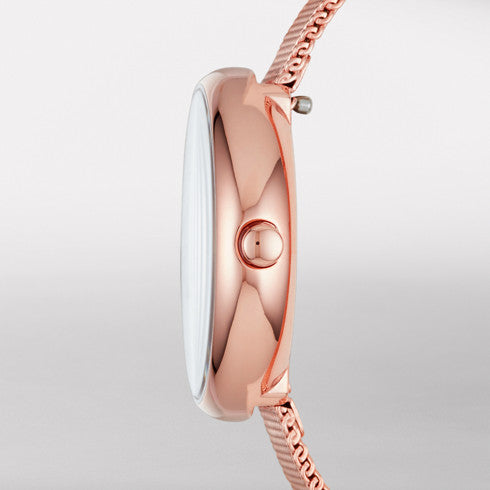 Skagen - Signatur Rose Gold-Tone Steel-Mesh Watch