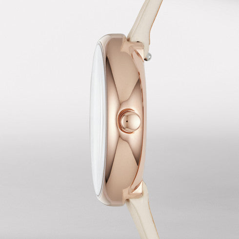 Skagen - Signatur Rose Gold-Tone Leather Watch