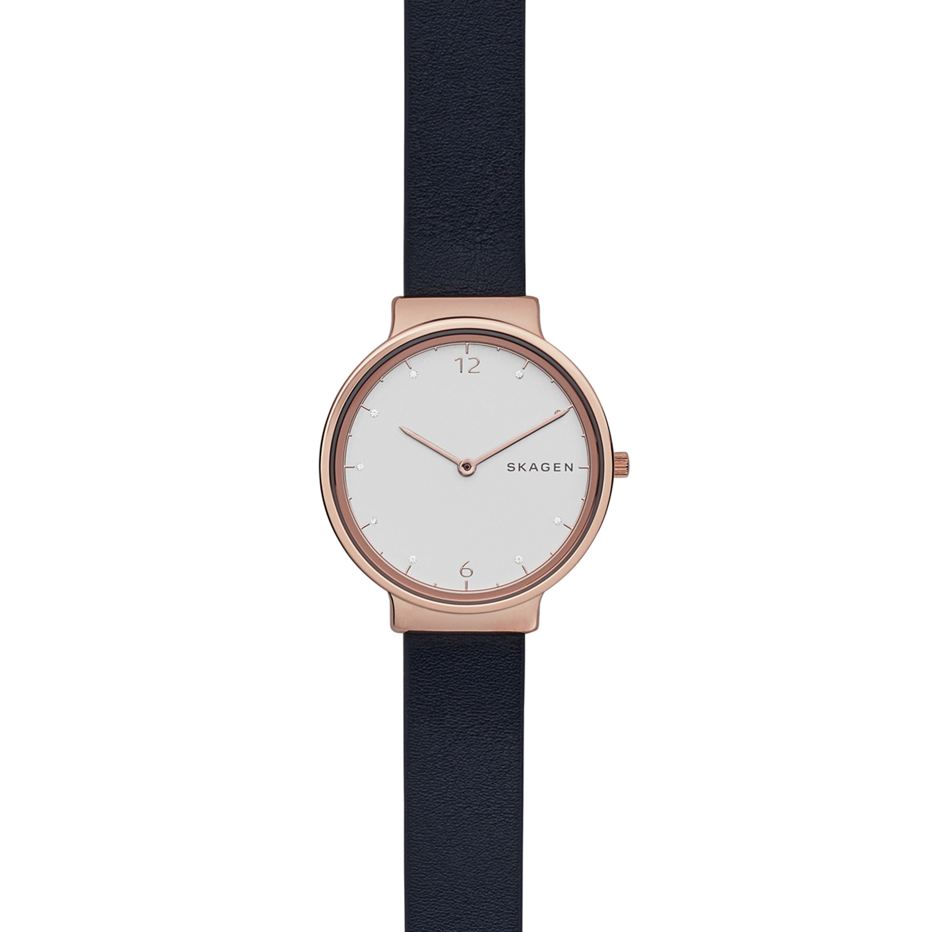 Skagen - Ancher Dark Blue Leather Watch