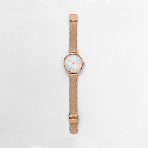 Skagen - Anita Rose Gold-Tone Steel-Mesh Watch