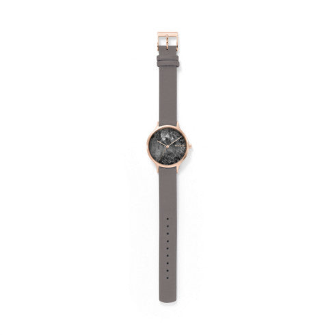 Skagen - Anita Gray Leather Marble Watch