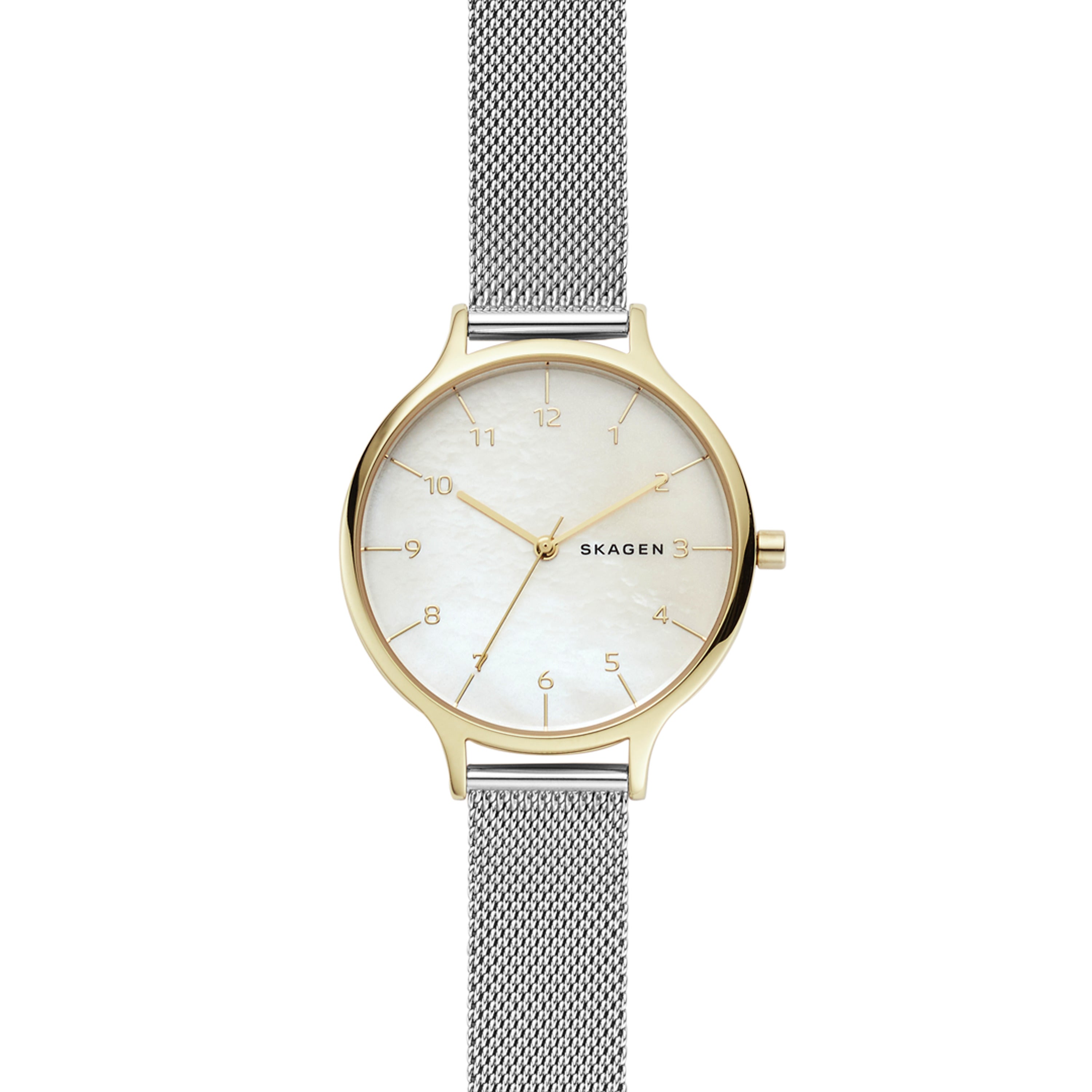 Skagen - Anita Two-Tone Steel-Mesh Mother of Pearl Watch