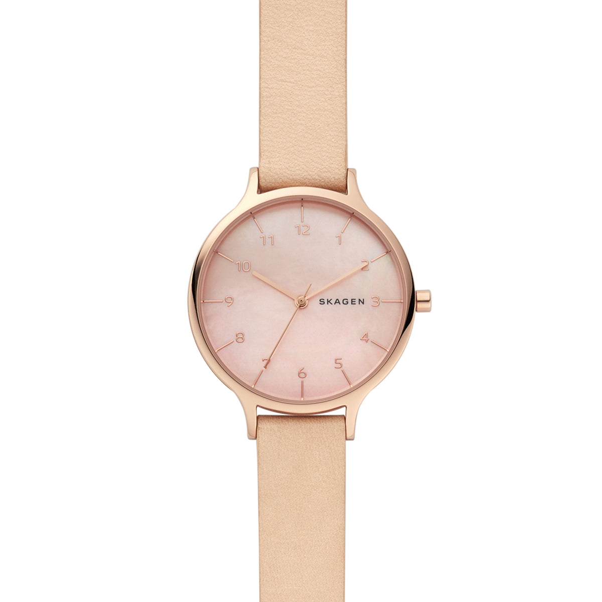 Skagen - Anita Mother-of-Pearl Nude Leather Watch