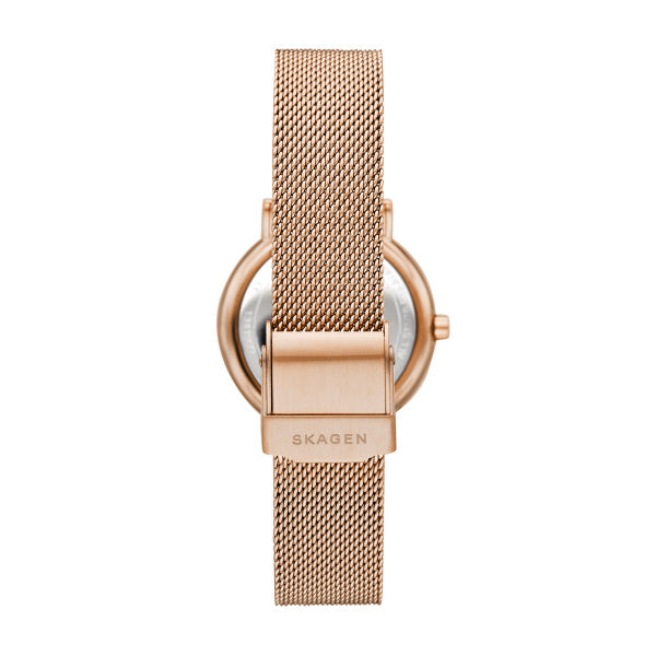 Skagen - Signatur Slim Rose Gold-Tone Steel-Mesh Watch