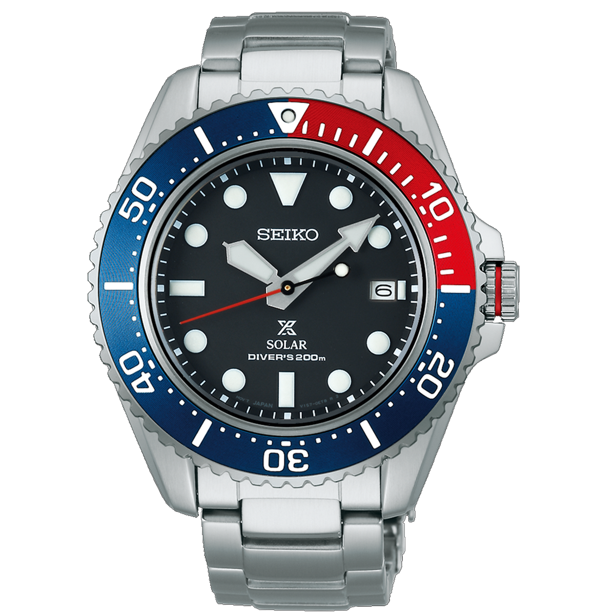 Seiko Prospex - Solar Dive Watch - Black Dial with &quot;Pepsi&quot; Bezel