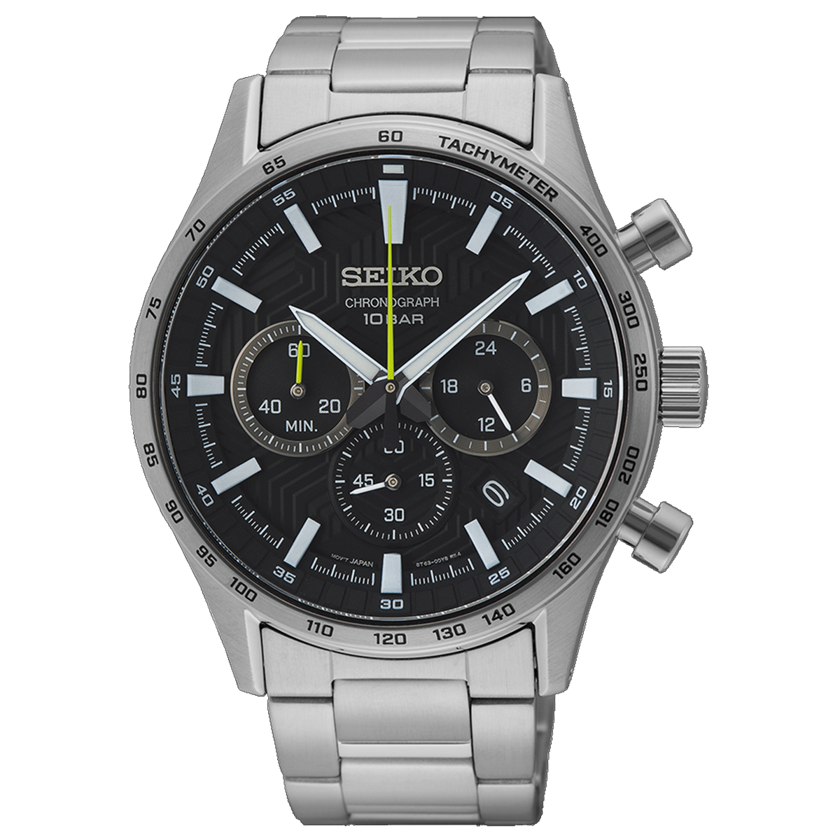 Seiko Chronograph Watch Black Dial