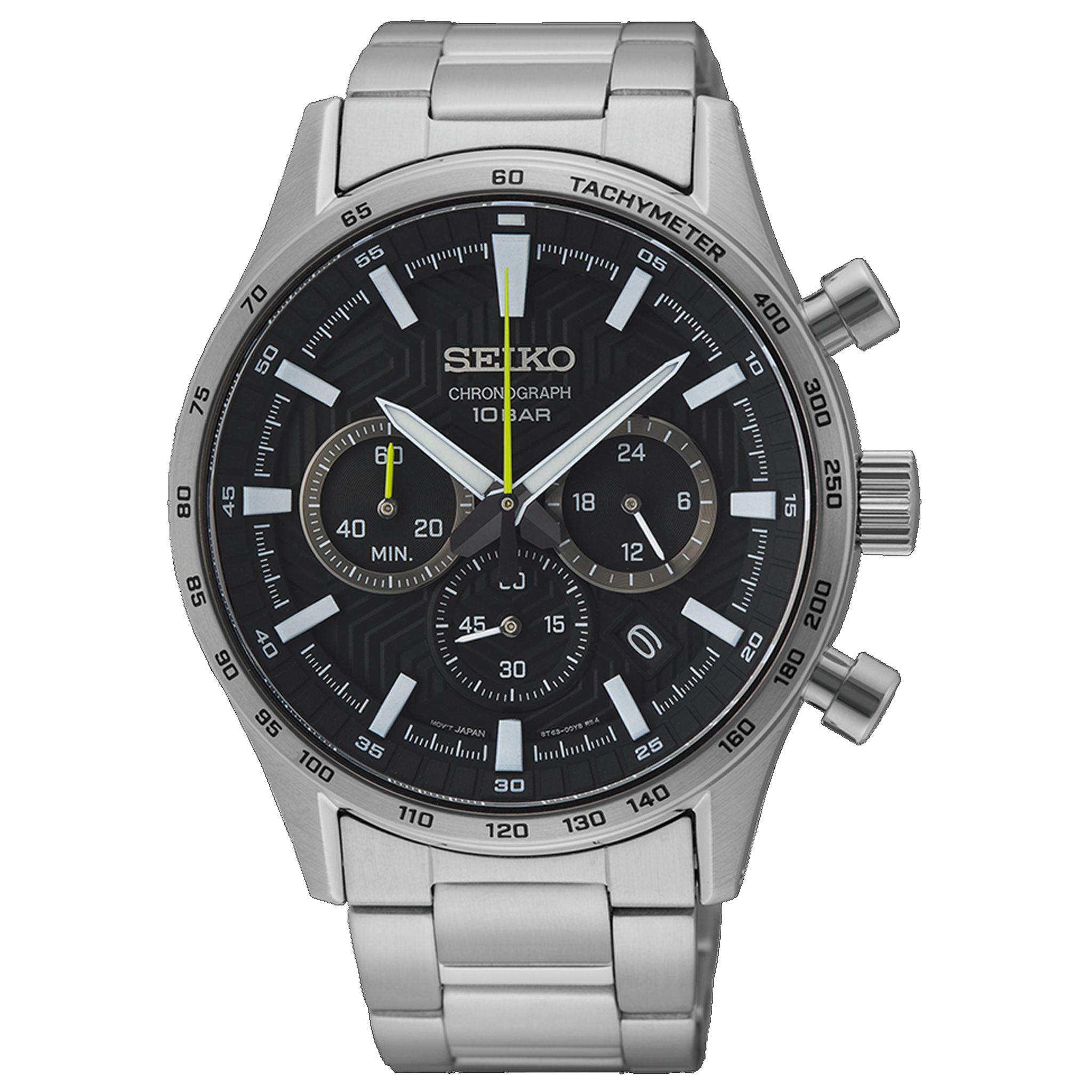 Seiko Chronograph Watch Black Dial