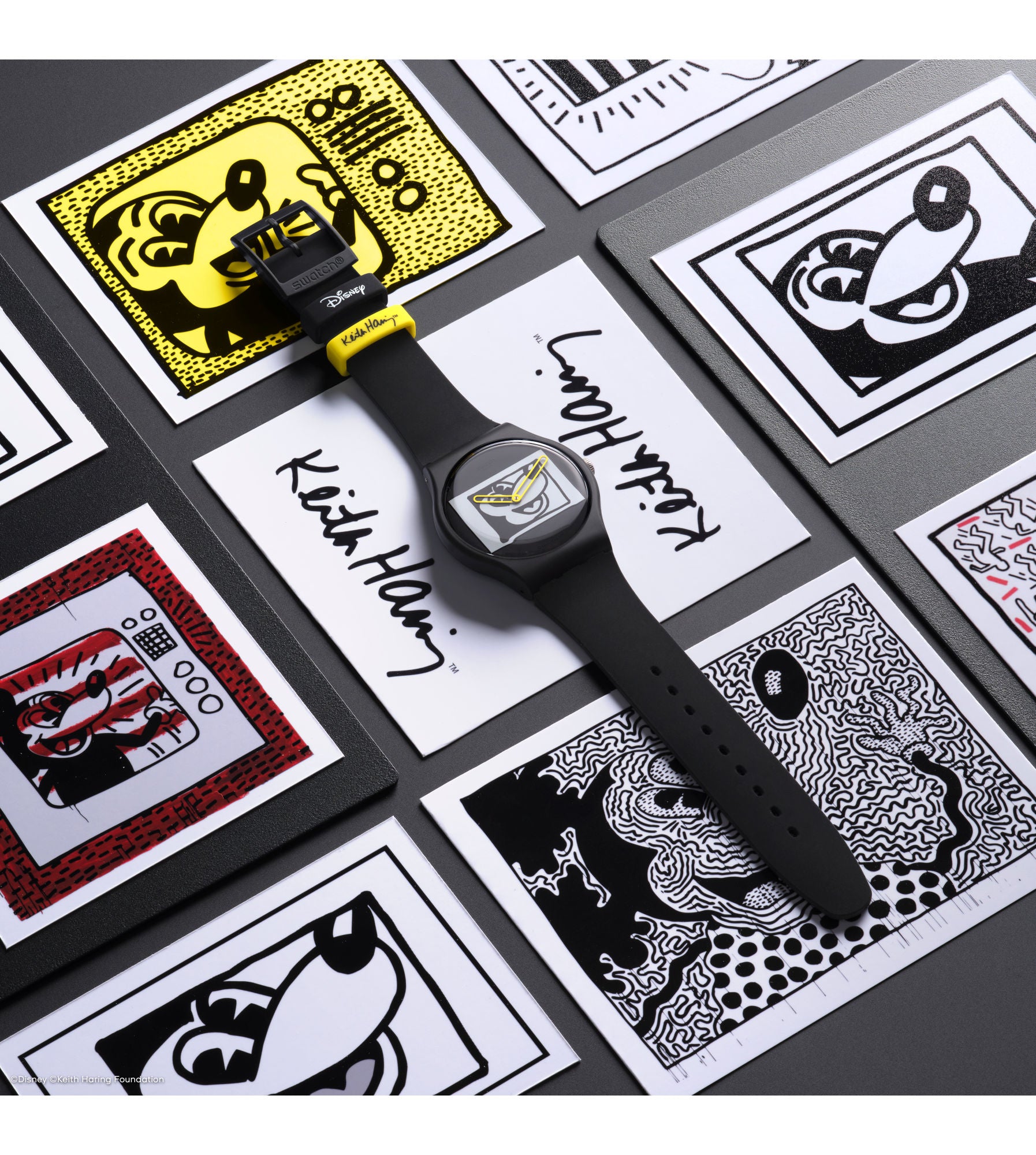 Swatch Watch Mickey Blanc Sur Noir SUOZ337