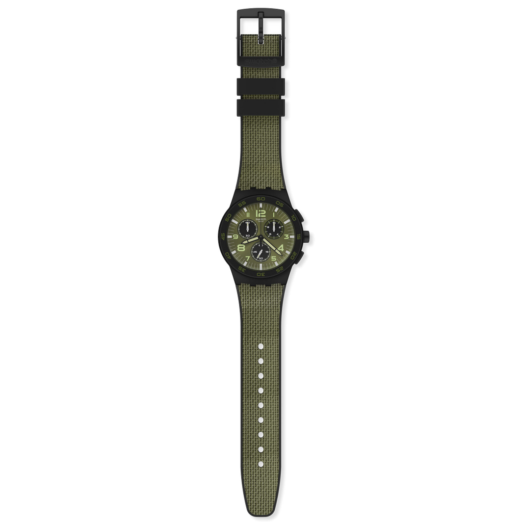 Swatch Watch 42mm Chrono: Dark Forest