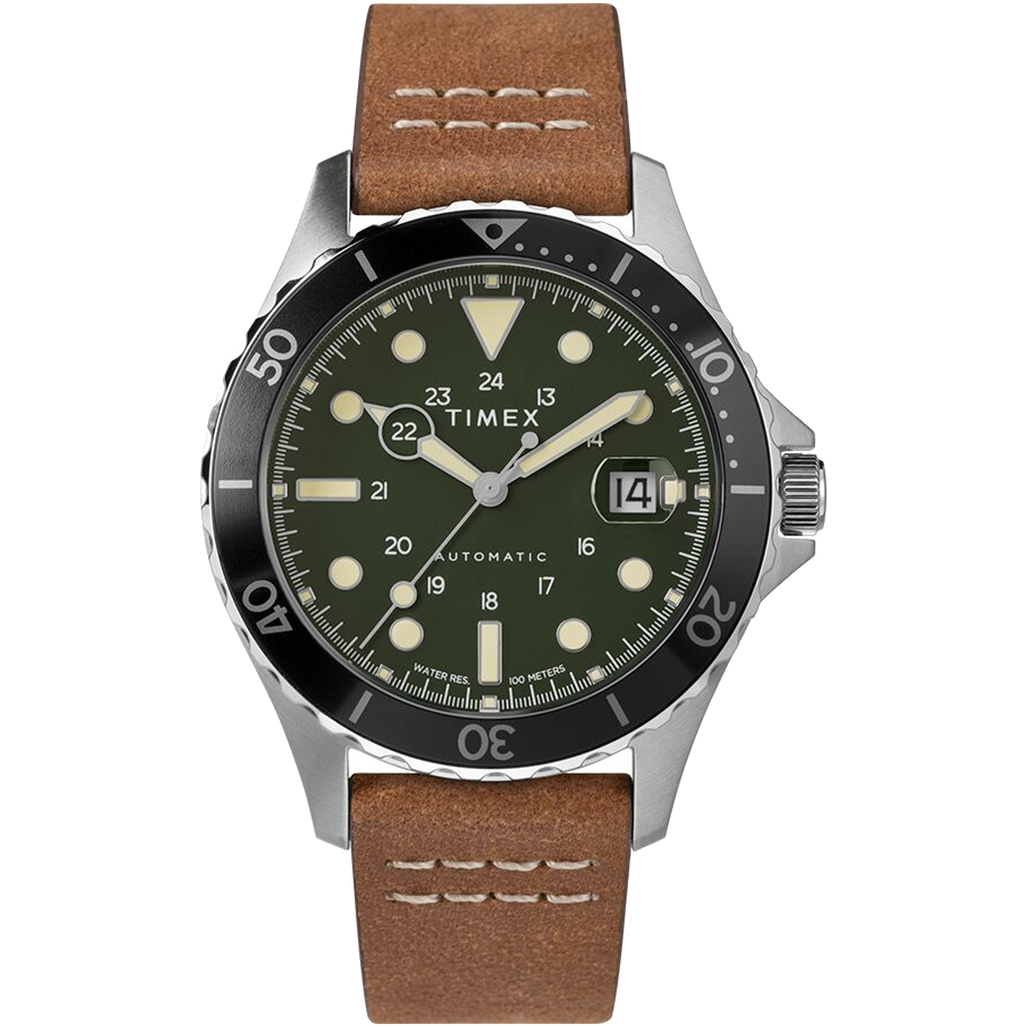 Timex - NAVI XL AUTOMATIC 41MM LEATHER STRAP WATCH TW2U09800