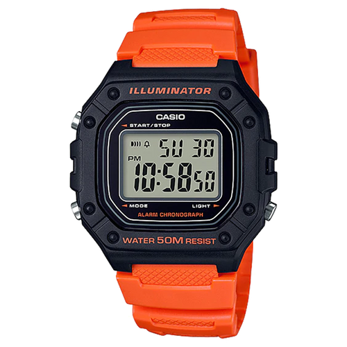 Casio Digital - Black & Orange W218H-4B2