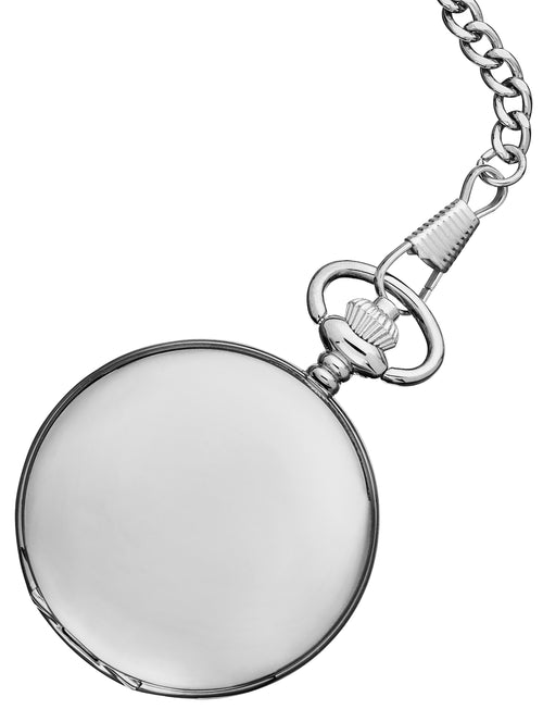 Alpine Quartz Pocket Watch - Silver with Maple Leaf