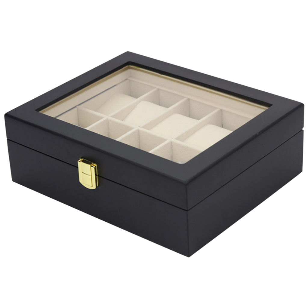 STRAPSCO - Matte Black Watch Box for 10 Watches