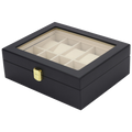 STRAPSCO - Matte Black Watch Box for 10 Watches