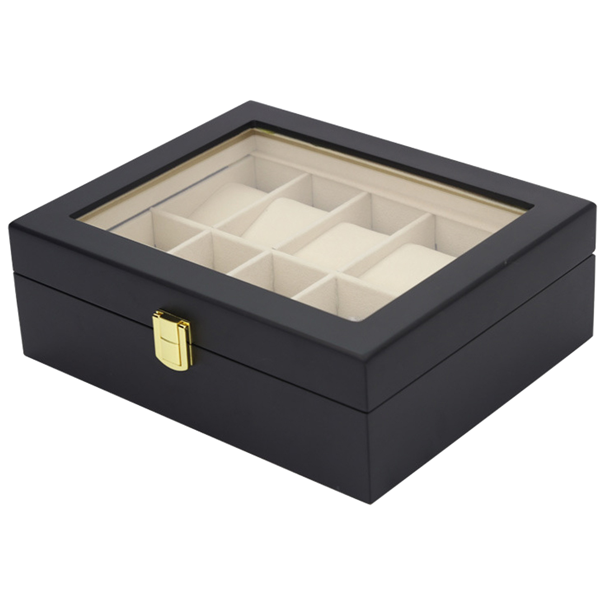 STRAPSCO - Matte Black Watch Box for 10 Watches