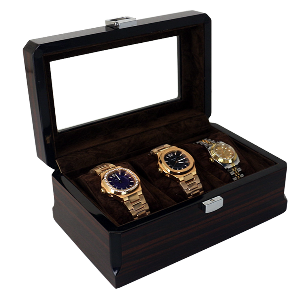 STRAPSCO - Legacy High Gloss Watch Box for 3 Watches WB50