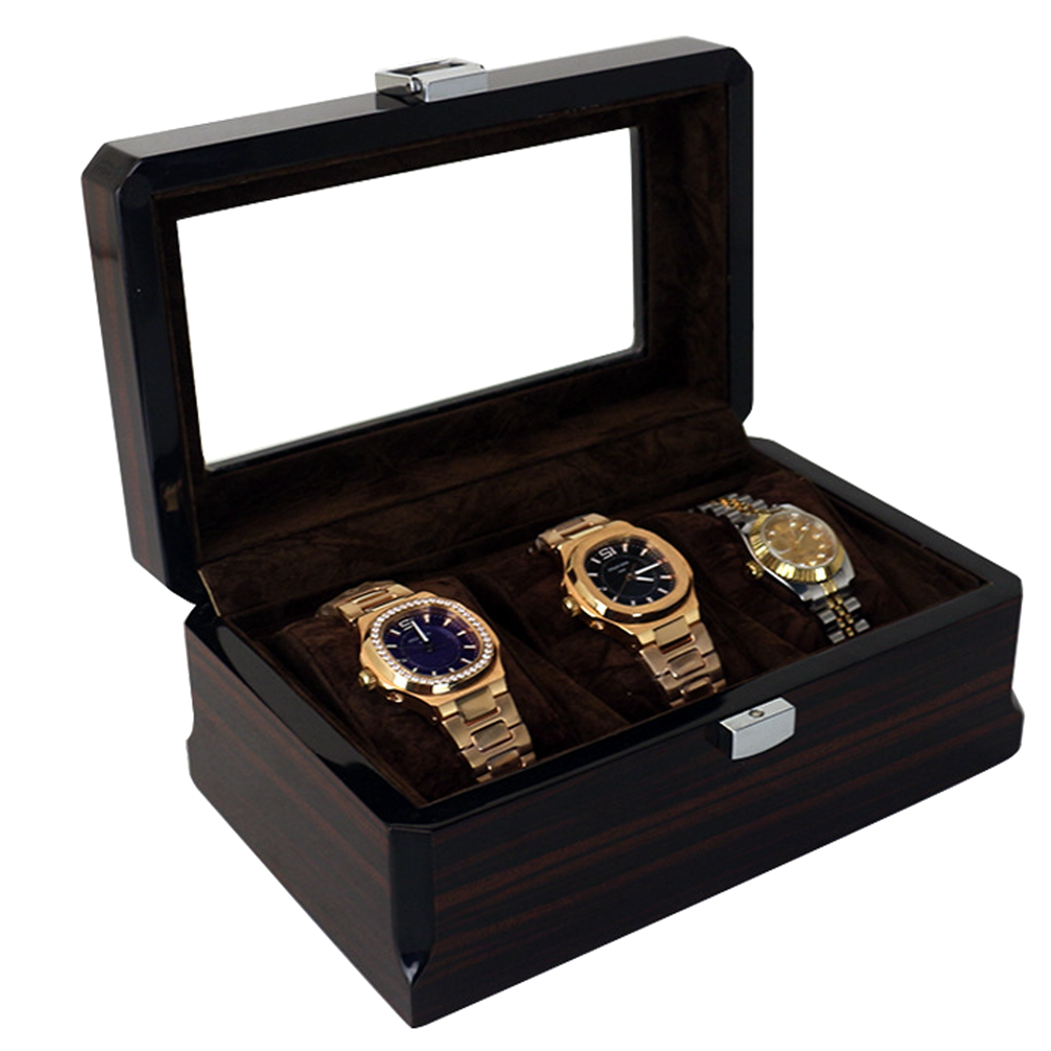 STRAPSCO - Legacy High Gloss Watch Box for 3 Watches WB50