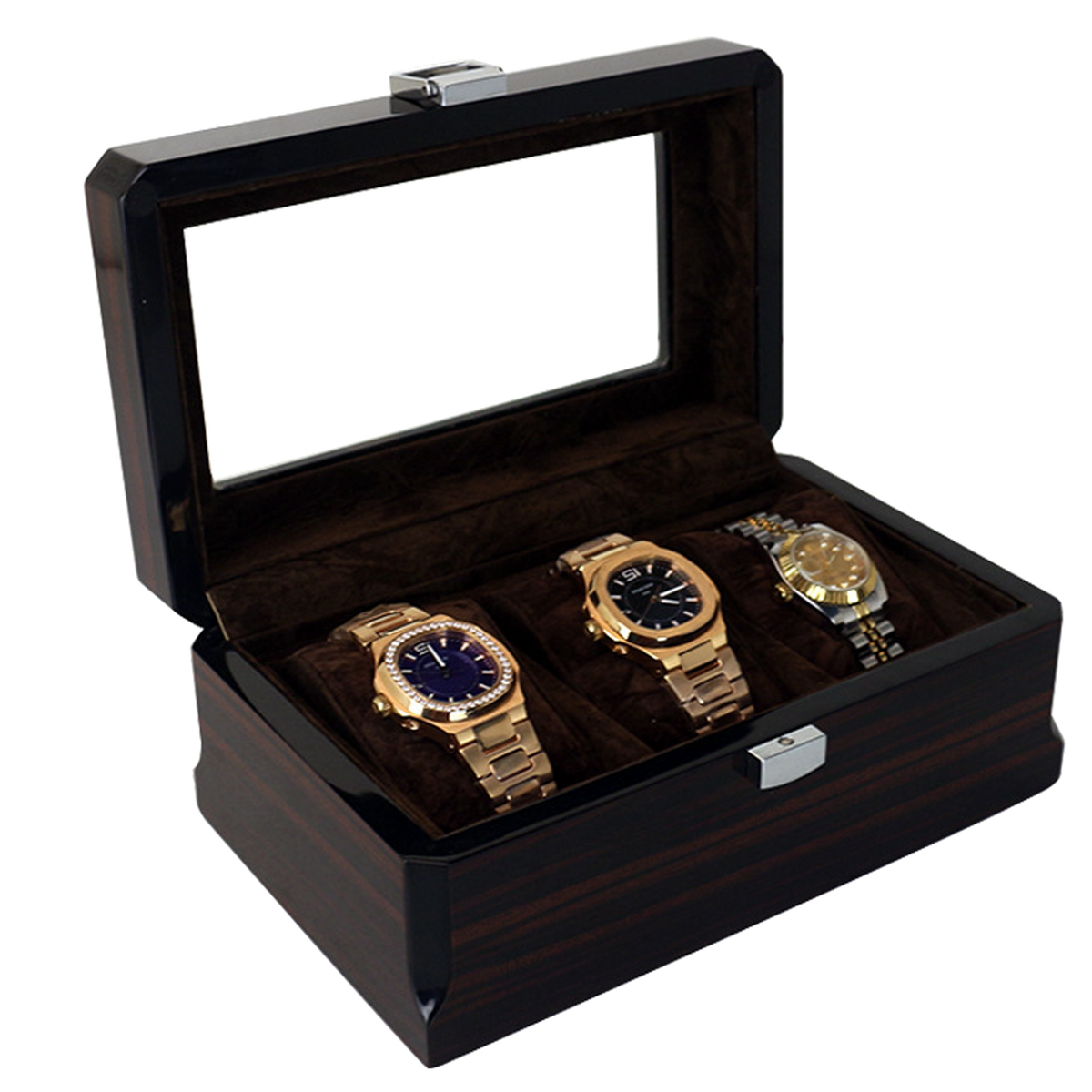 STRAPSCO - Legacy High Gloss Watch Box for 3 Watches