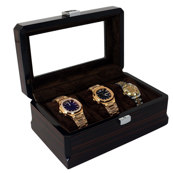 STRAPSCO Legacy High Gloss Watch Box for 3 Watches WB50 Halifax