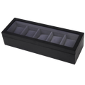 STRAPSCO - Matte Black Watch Box for 5 Watches