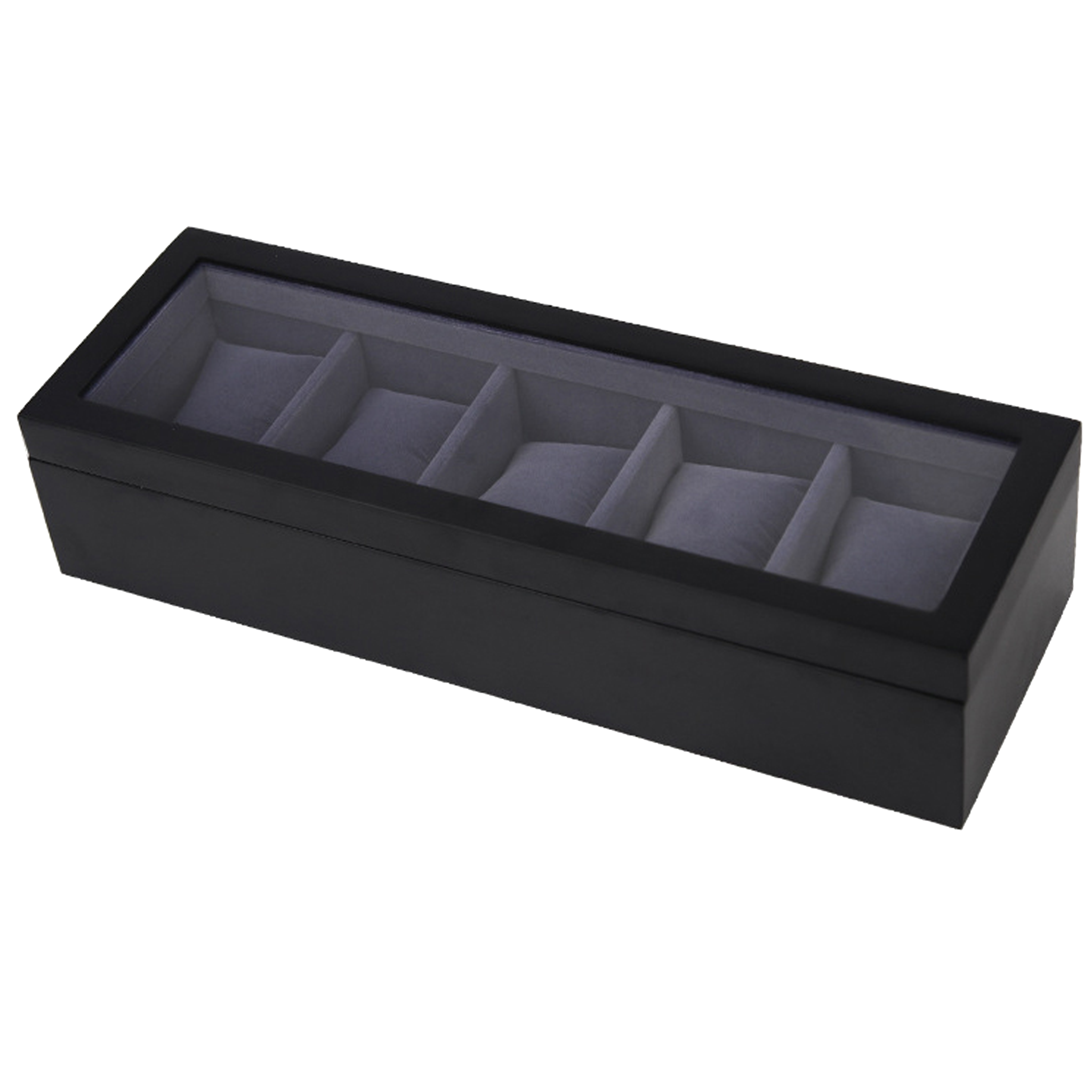 STRAPSCO - Matte Black Watch Box for 5 Watches