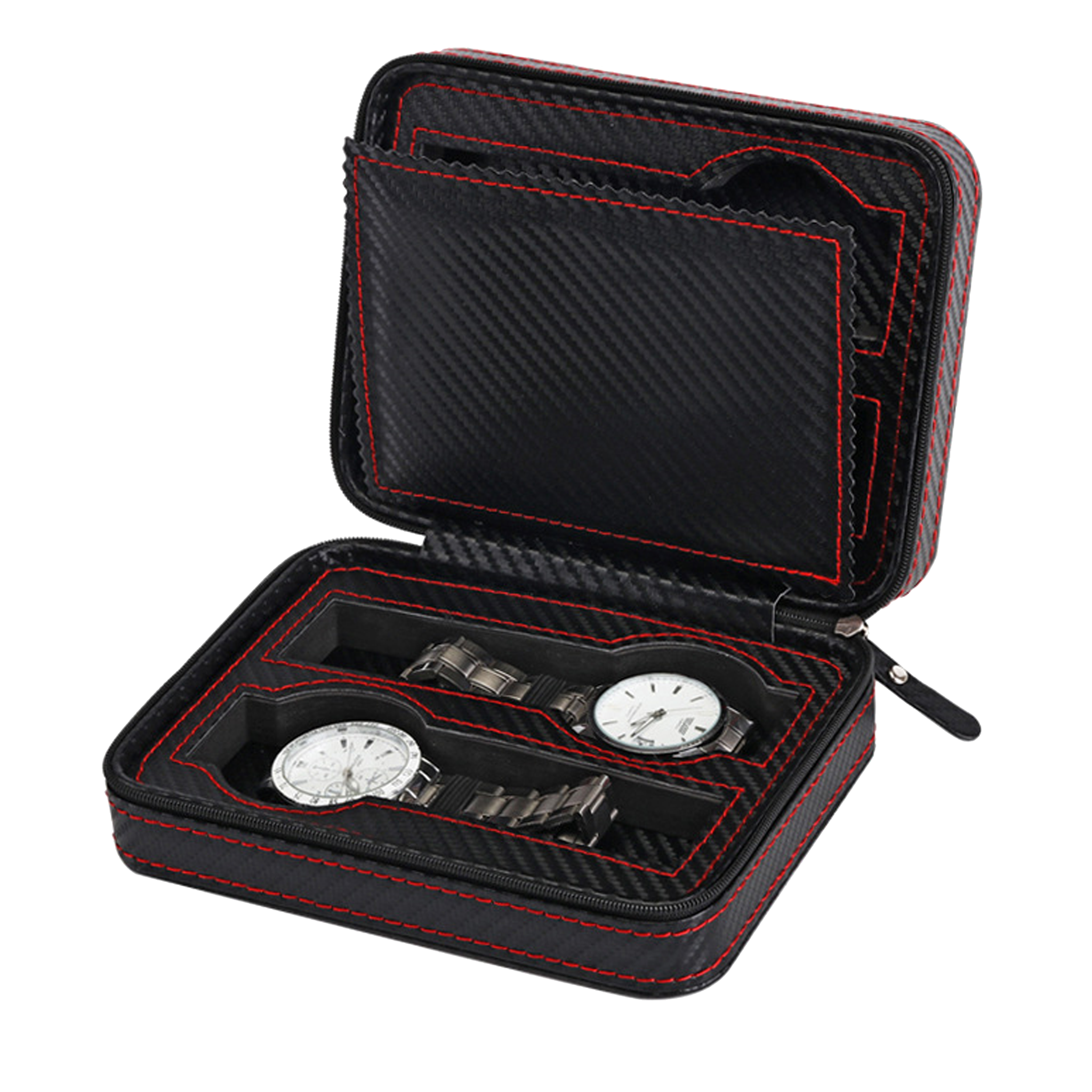 STRAPSCO - Carbon Fibre Watch Case for 4 Watches