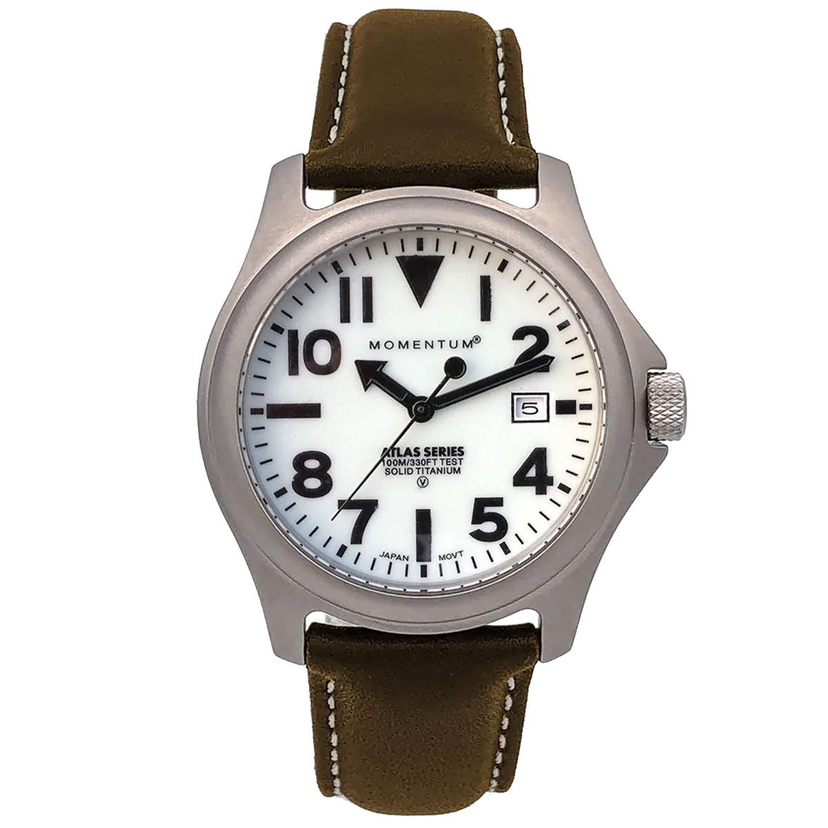 Momentum Atlas 38MM -  White Dial with Brown Cloud Leather