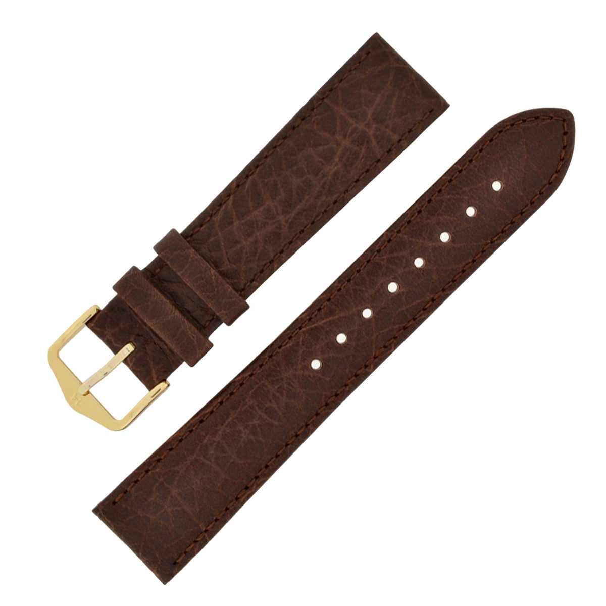 Hirsch DENVER Natural Leather Watch Strap in BROWN