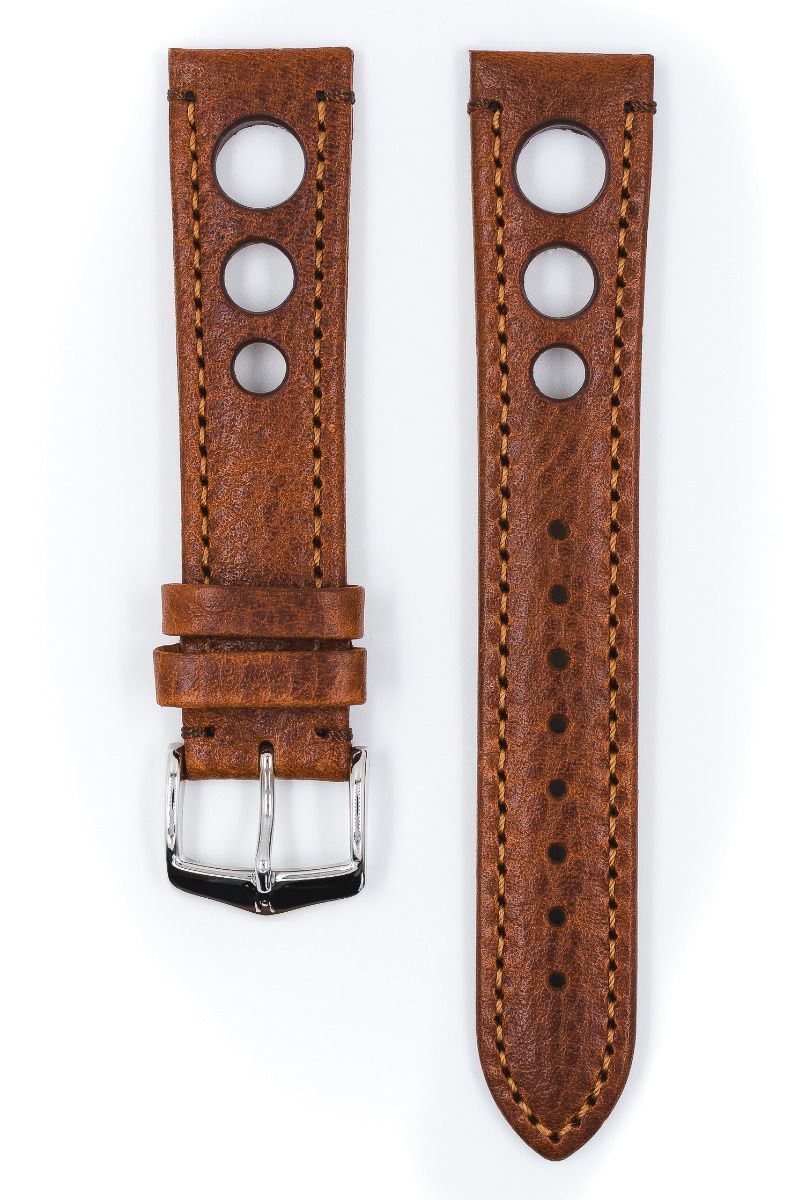 Hirsch RALLY Natural Leather Racing Watch Strap