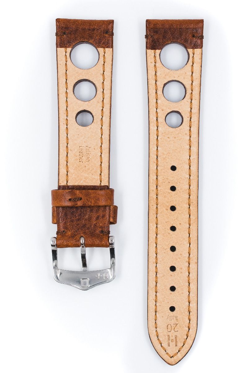 Hirsch RALLY Natural Leather Racing Watch Strap