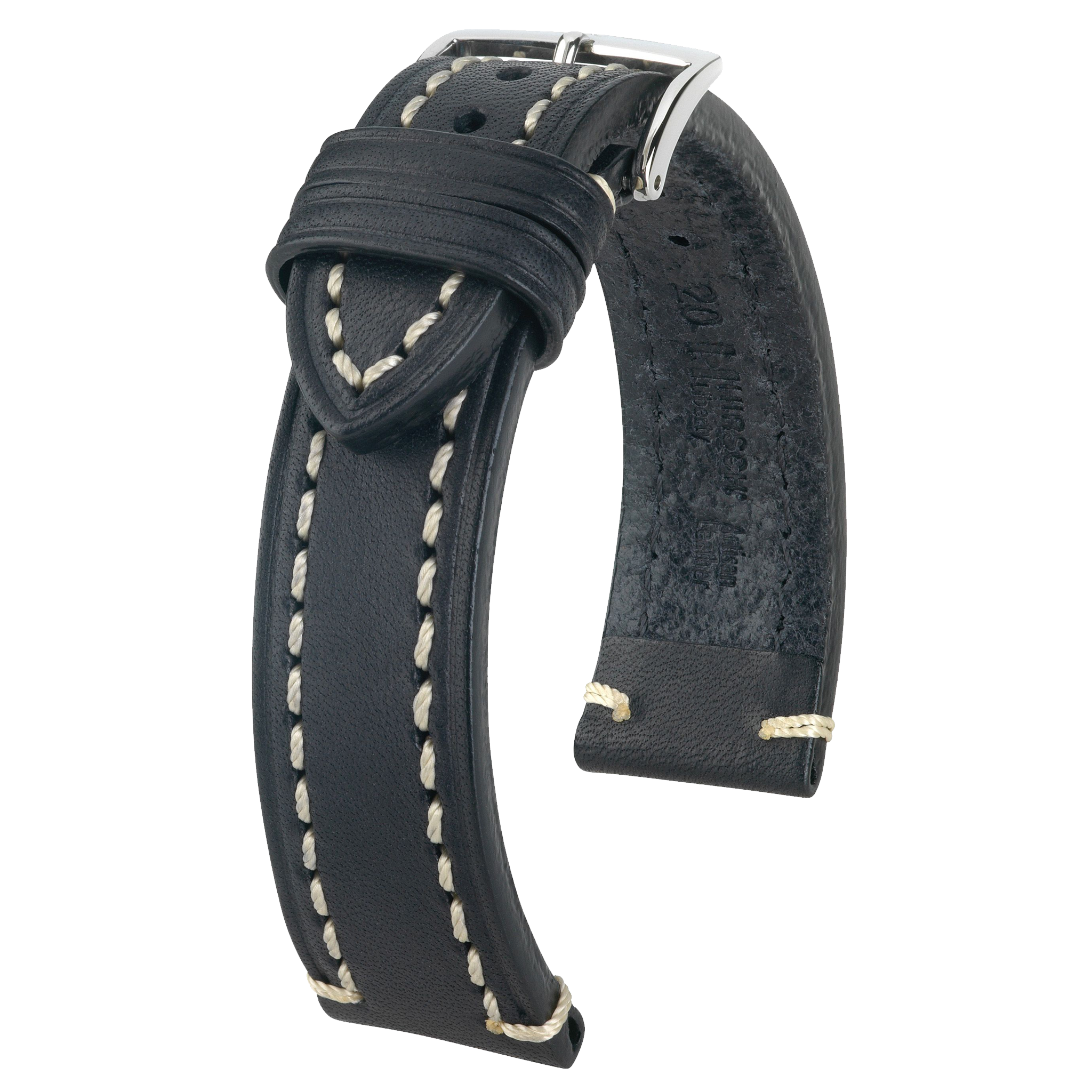 Hirsch LIBERTY Leather Watch Strap in BLACK
