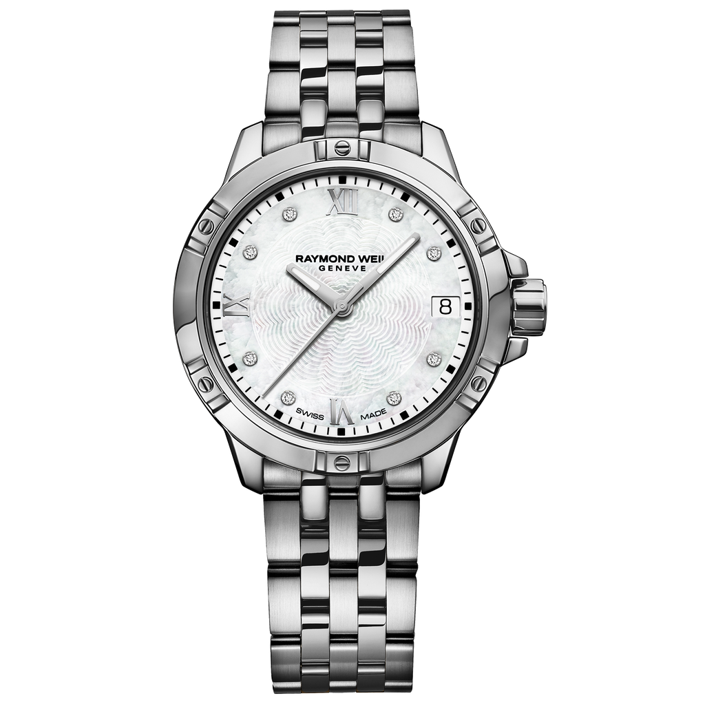 Raymond Weil Watch - TANGO Quartz Classic Diamond Date Watch, 30mm stainless steel, mother-of-pearl dial, 8 diamonds