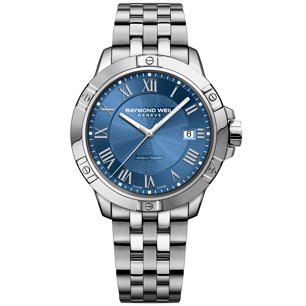 Raymond Weil Watch - TANGO Classic Quartz Date Watch, 41mm stainless steel, blue dial