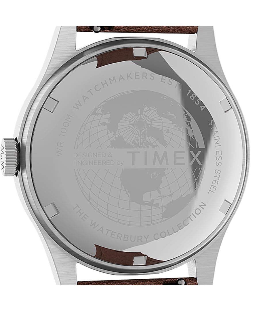 Timex Waterbury Orologio Uomo 39mm – Cinturino Bianco, Quadrante Nero, Vetro Minerale, 100m防水