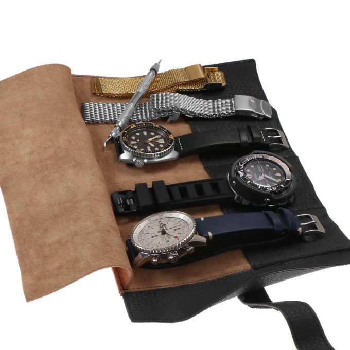 STRAPSCO - Dassari  Vintage Leather Watch Roll - 4 slots
